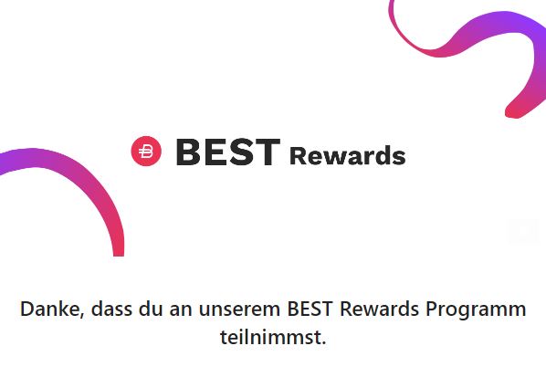 Wöchentliche Info Mail von Bitpanda zum Erhalt der BEST Rewards